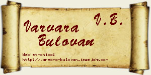 Varvara Bulovan vizit kartica